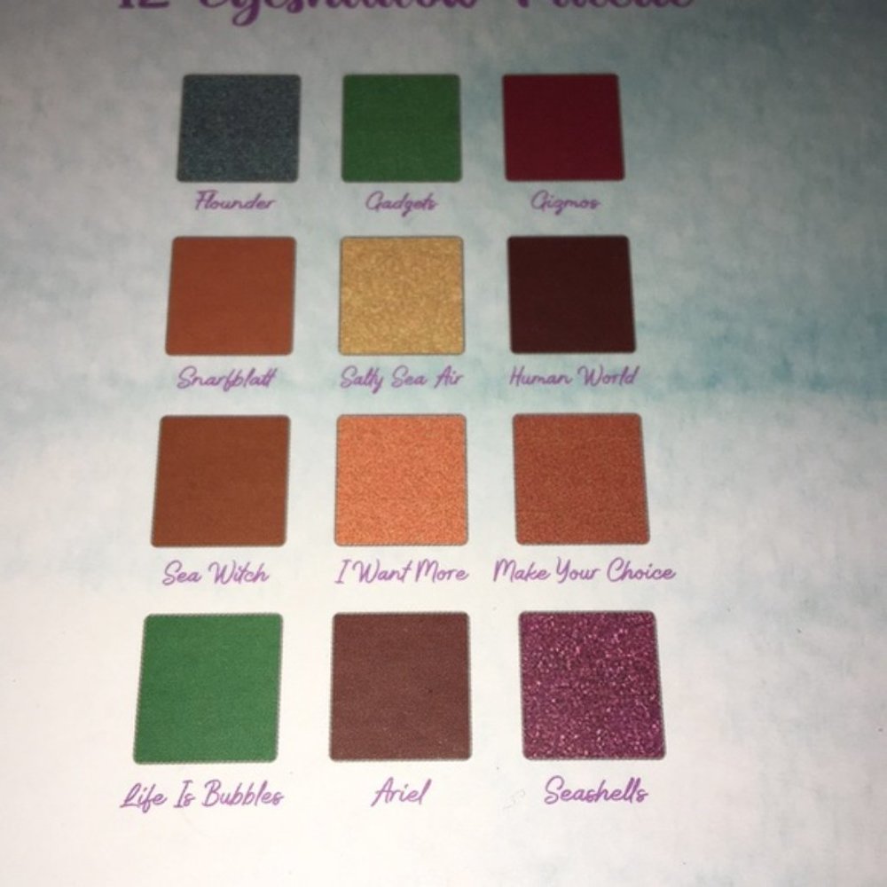 HP🎊🎊Disney Little Mermaid Ariel Sketch 12 Shade Eyeshadow Palette - Picture 7 of 10